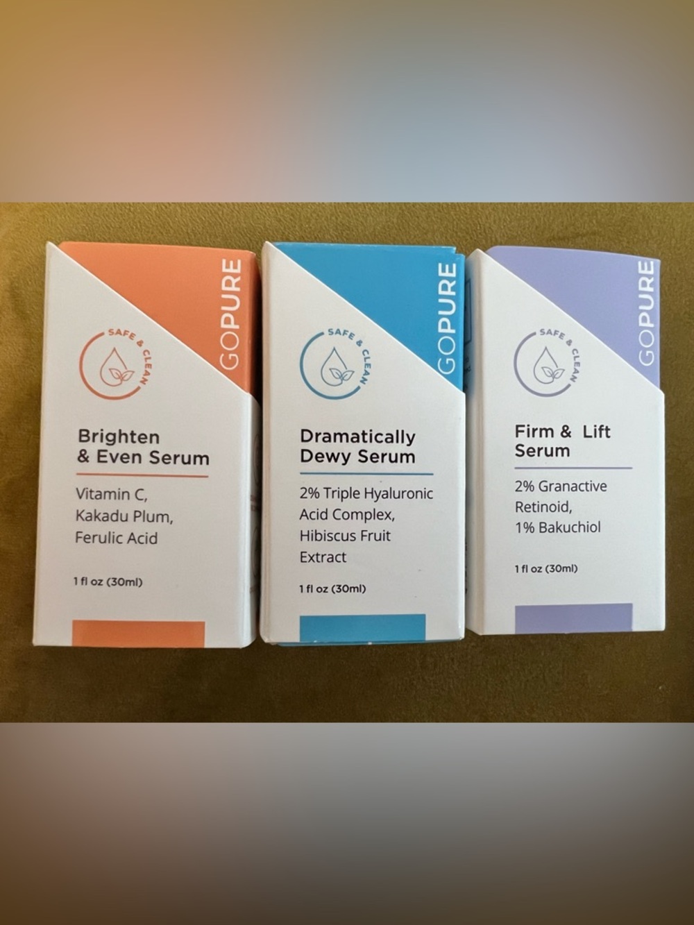 New GoPure Skincare Serums x 3